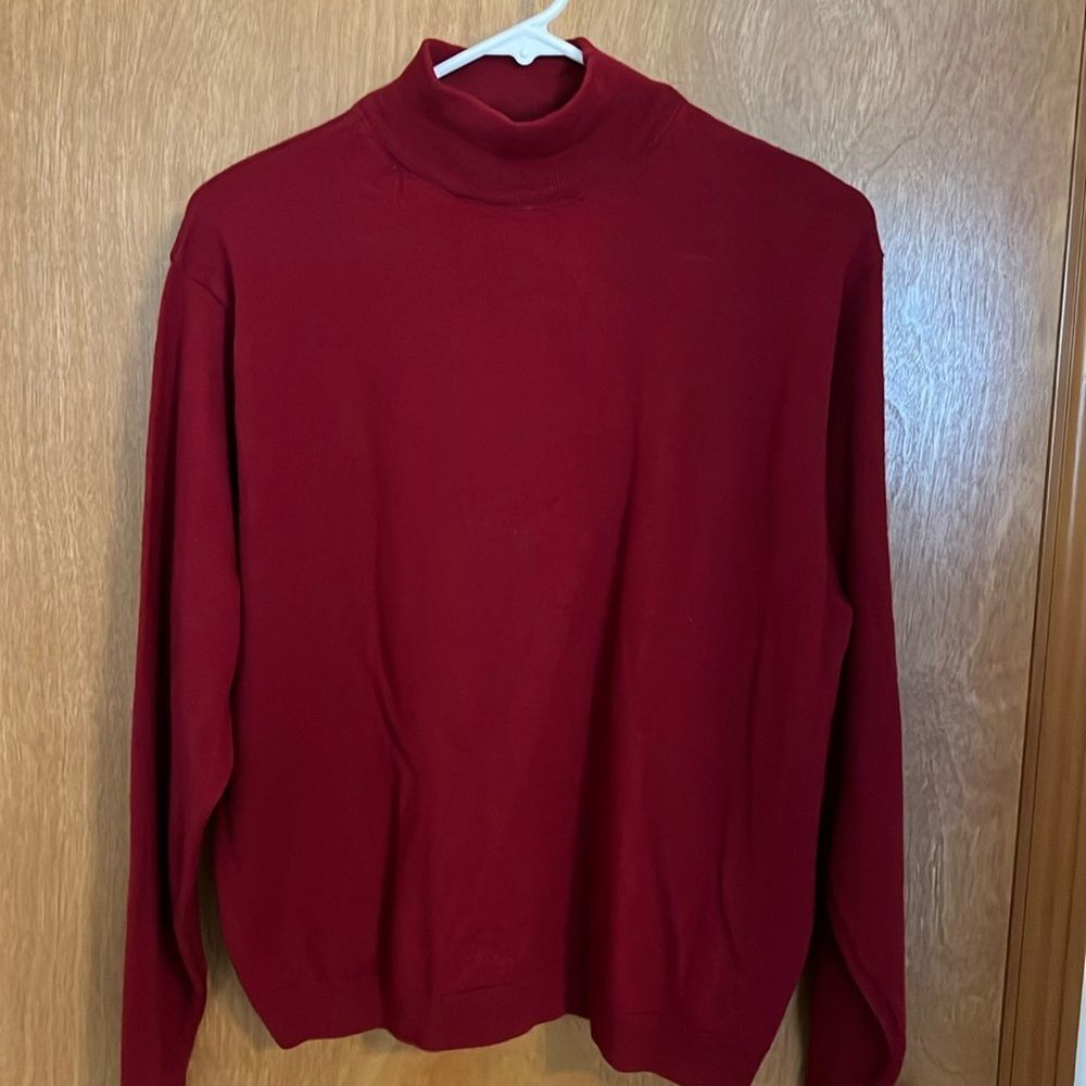 Vintage Pendleton Red Wool Mockneck Sweater Women's Size Large Tall LT